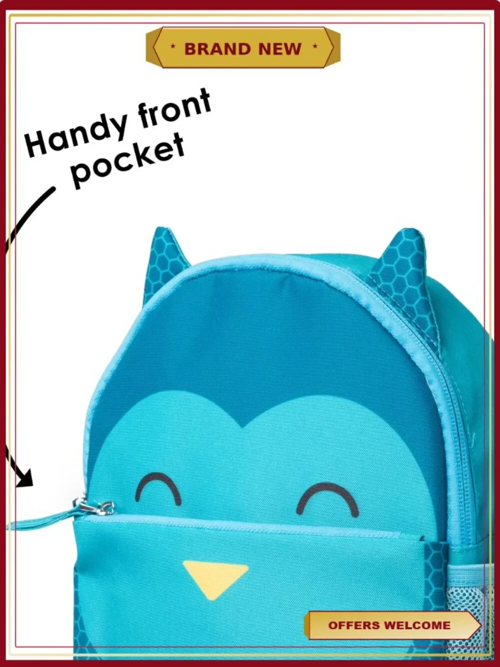 Kids Mini Backpack with Safety Leash Harness, Owl Design, Adjustable Straps,